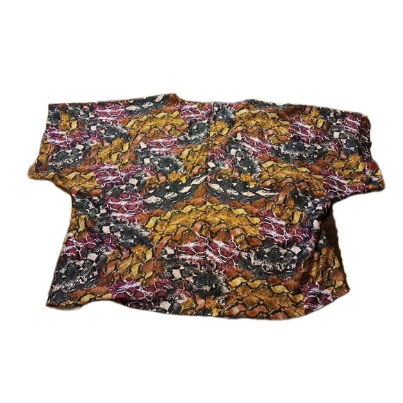 Marc New York Blouse Women's XL Snake Print Andrew Marc Dolman Sleeve Front Tie - Picture 7 of 9